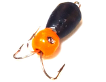 Мормышка вольфрамовая Чёртик чёрная оранж вес.2.20gr.16mm. d-4.0mm,