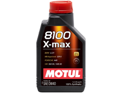 Масло моторное MOTUL 8100 X-MAX 0W-40 синтетическое 1 л. NISSAN, JAGUAR, LAND-ROVER, FORD