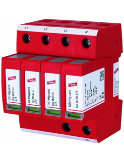 952406 УЗИП класса II со встроенным предохранителем DEHNguard M DG M TNS 275 FM для трехфазных систем TNS с контактом для удаленной сигнализации