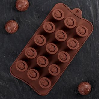 Форма для льда и шоколада &quot;Шоколадное удовольствие&quot;, 15 ячеек