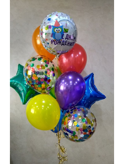 Набор шаров с гелием "С днем рождения!"