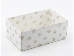Коробка подарочная ВЫСОКАЯ 2П-В с Прозрачной крышкой (18*11* выс 7 см), Снежинки