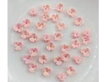 Цветок пришивной 6 мм розовый радужный (пластик) 5 шт