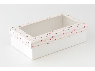 Коробка подарочная ВЫСОКАЯ 5П-В 7 см С ОКНОМ (25*15* выс 7 см), валентинка