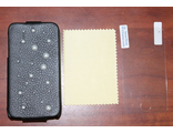 Чехол-книжка Goethe для мобильного телефона iPhone 3G/3Gs (+салфетка, защитная плёнка), чёрный, кожаный