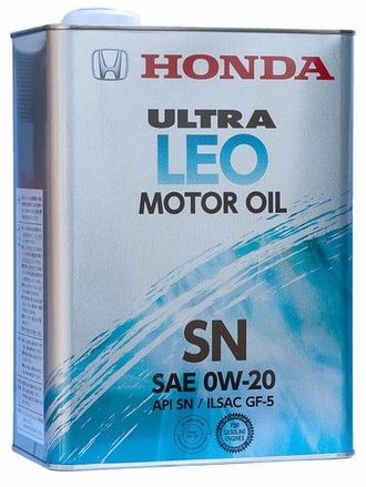 Моторное масло Honda Ultra LEO 0W20 SN 4 л., синтетическое