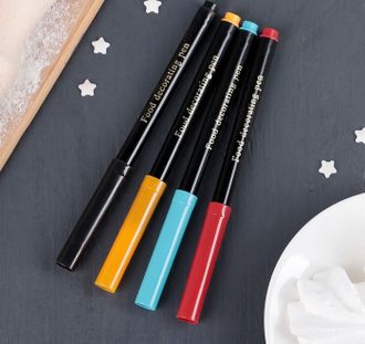 Набор маркеров для украшения десертов, 17×6×1 см, 4 шт, разноцветные