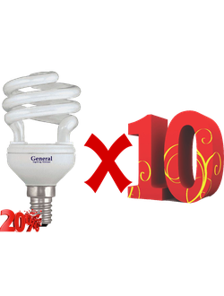 Комплект энергосберегающих ламп General 9w E14