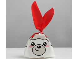 Мешок подарочный Средний «Мишка» (с клипсами), 16 * 26 см, 5 штук