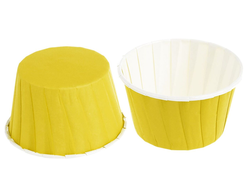 Форма бумажная МАФФИН Желтый с закрученным краем d50*h40 мм, 10 шт