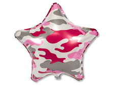 Фольгированная звезда с гелием &quot;Хаки розово-серая&quot; 45 см