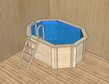 Деревянный бассейн (купель) овальный 2,8 х 2,0 м глубина 115 см