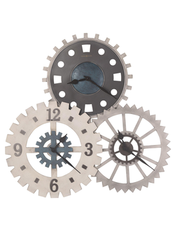 Часы настенные в индустриальном стиле в виде трех шестеренок.