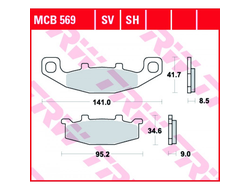 Тормозные колодки TRW MCB569 для Suzuki // Kawasaki (Organic Allround)