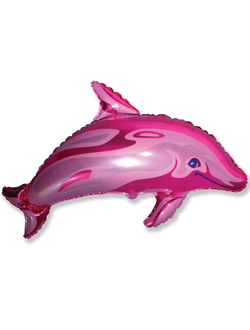 Шар фольгированный с гелием "Дельфинчик розовый" 100см