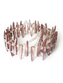 Подхват «Коралловый» с перламутром и прозрачными бусинами