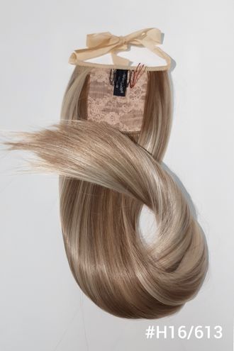Шиньон-хвост на ленте из искусственных волос (прямой) 60 см Тон № H16/613