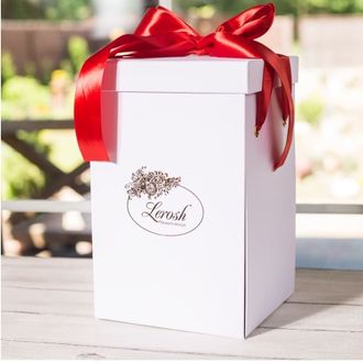 Подарочная коробка для розы в колбе Lerosh - 27 см, Белая
