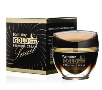 Farmstay Gold Snail Premium Cream Премиальный крем для лица с золотом и муцином улитки, 50 мл.770975