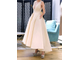 Молочно-белое коктейльное платье миди с бантом на спине "Элизабет Тэйлор" прокат Уфа