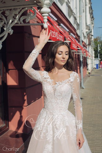 Свадебное платье айвори с длинными рукавами Svetlana Markelova прокат Уфа