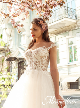 Белое свадебное платье на бретелях "Lina" прокат Уфа