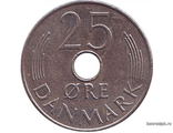 Дания. 25 эре 1973 год