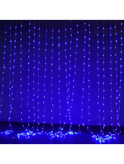 Световой занавес Водопад, 528 светодиодов, 2.2х3 м, с эффектом стекания, синий
