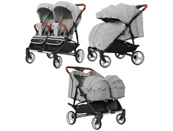 Коляска 2в1 для двойни Carrello Connect Rock Grey