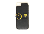 Защитная крышка силиконовая iPhone 6/6S чёрная, под кожу, с кольцом-держателем