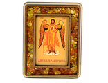 Иконка с янтарем магнит &quot;Ангел-Хранитель&quot; прямоугольник 5, 4 х 7 см