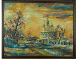 Пейзаж Закат над Архангельской церковью Круглова Ирина