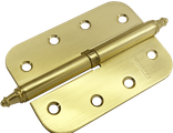 Петля Morelli стальная разъёмная скругленная с короной MS-C 100X70X2.5 SG L Цвет - Матовое золото