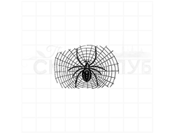 Штамп для скрапбукинга паук на круглой паутине