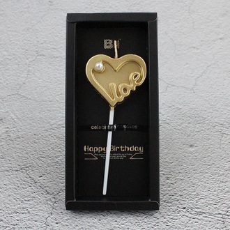 Свеча для торта «Сердце», 8 см