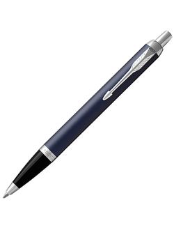 Ручка подарочная шариковая PARKER "IM Core Matte Blue CT", темно-синий матовый лак, хромированные детали, синяя, 1931668