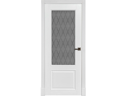Межкомнатная дверь "Классик 4" эмаль белая (стекло)