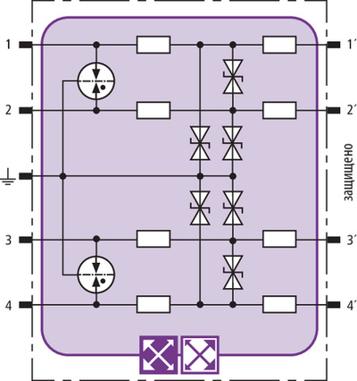 920364	BLITZDUCTOR XT модуль комбинированного УЗИП для двух симметричных интерфейсов 24 В