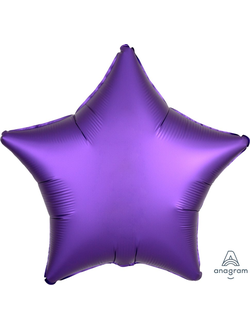 Шар фольгированный Звезда сатин фиолетовый 45см