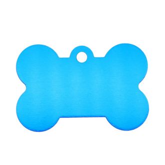 Косточка "Голубая" из алюминия, для гравировки клички и телефона  38 х 25 х1 мм