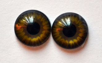 Глаза хрустальные клеевые пластиковые,, 10 мм, рыжие, арт. ГХ14