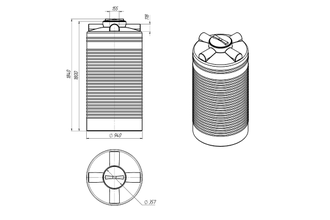 Емкость 1000 литров серия ЭВЛ-Т