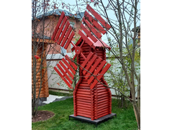 Ветряная декоративная мельница из дерева