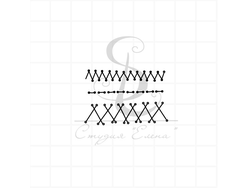 Штамп с разными рукодельными швами - зигзаг, простой, крестом для подшива низа