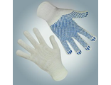 Перчатки трикотажные х/б с ПВХ "ЛЮКС", 10-й класс