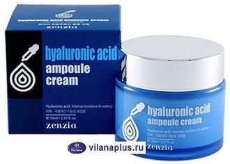 Крем для лица Гиалуроновый Hyaluronic Acid Ampoule Cream Jigott Zenzia, 70 мл. 030409