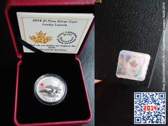 Серебряный доллар Канады Sochi-2014 (цветная монета)