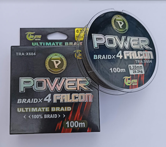 Шнур плетеный Power Braidх4Falcon 100м, 0,25