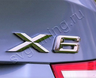 Шильдик Х6 на багажник BMW X6 E71, хром