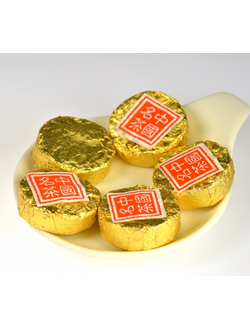 Чай прессованный пуэр шу, сяо бин ча, "Золотая медаль", 2015 г., 7 гр.